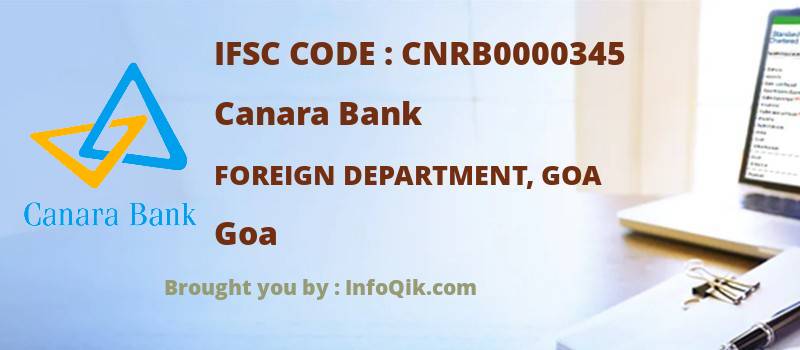 Canara Bank Foreign Department, Goa, Goa - IFSC Code