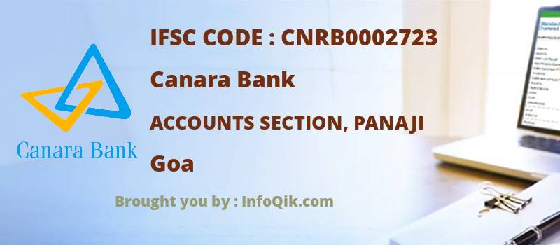 Canara Bank Accounts Section, Panaji, Goa - IFSC Code