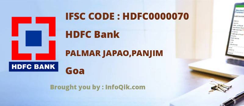 HDFC Bank Palmar Japao,panjim, Goa - IFSC Code