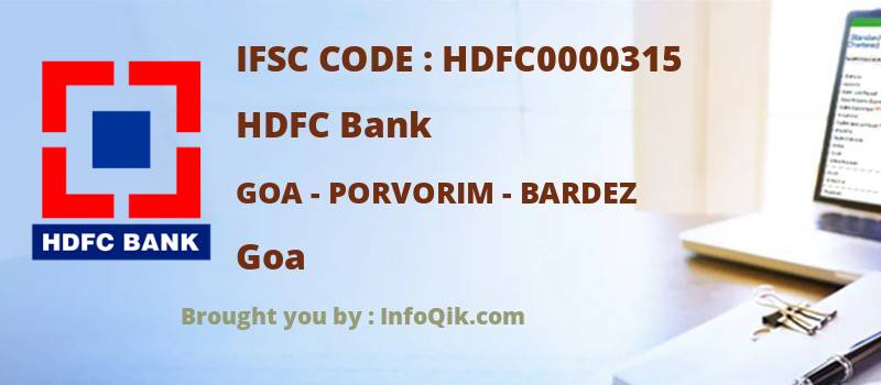 HDFC Bank Goa - Porvorim - Bardez, Goa - IFSC Code