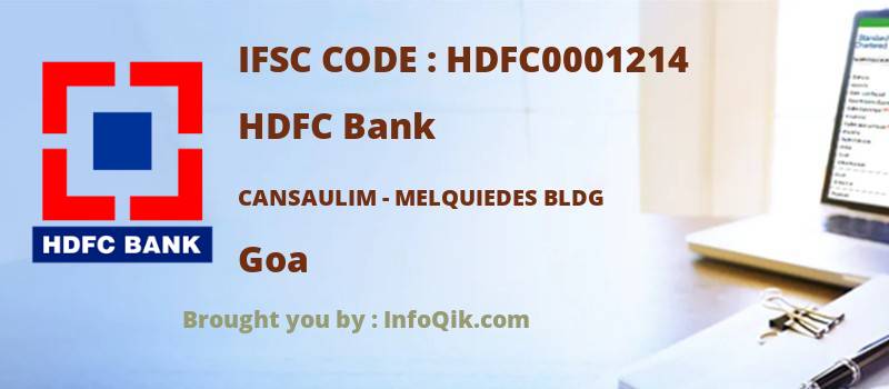 HDFC Bank Cansaulim - Melquiedes Bldg, Goa - IFSC Code