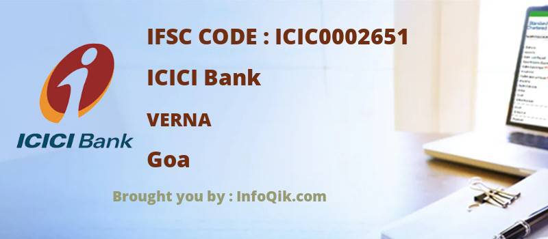 ICICI Bank Verna, Goa - IFSC Code