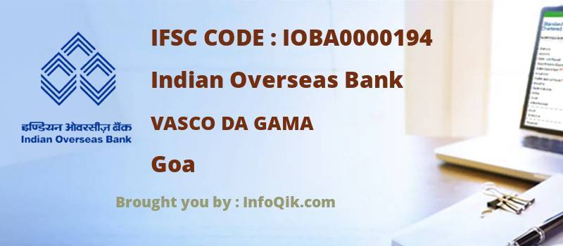 Indian Overseas Bank Vasco Da Gama, Goa - IFSC Code