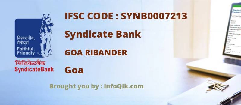 Syndicate Bank Goa Ribander, Goa - IFSC Code