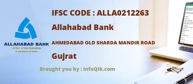 Allahabad Bank Ahmedabad Old Sharda Mandir Road, Gujrat - IFSC Code