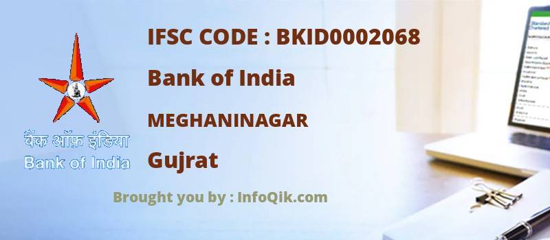 Bank of India Meghaninagar, Gujrat - IFSC Code