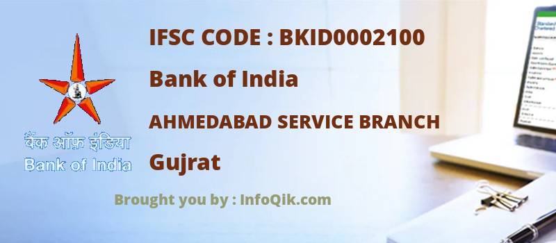 Bank of India Ahmedabad Service Branch, Gujrat - IFSC Code