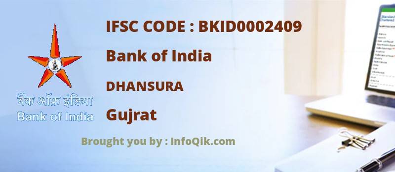 Bank of India Dhansura, Gujrat - IFSC Code