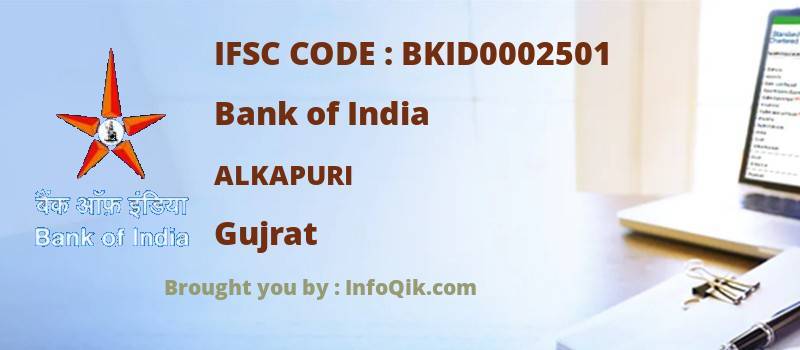 Bank of India Alkapuri, Gujrat - IFSC Code