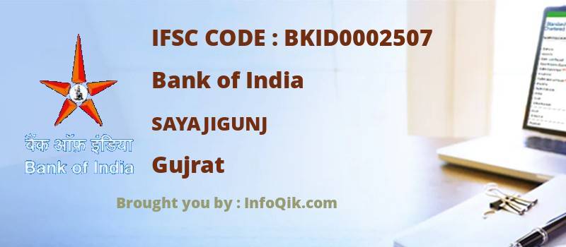 Bank of India Sayajigunj, Gujrat - IFSC Code