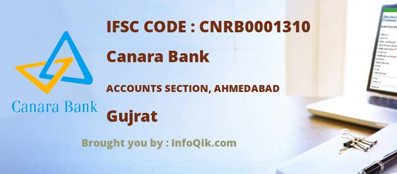 Canara Bank Accounts Section, Ahmedabad, Gujrat - IFSC Code