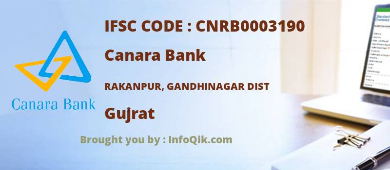 Canara Bank Rakanpur, Gandhinagar Dist, Gujrat - IFSC Code