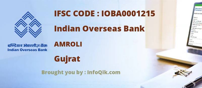 Indian Overseas Bank Amroli, Gujrat - IFSC Code