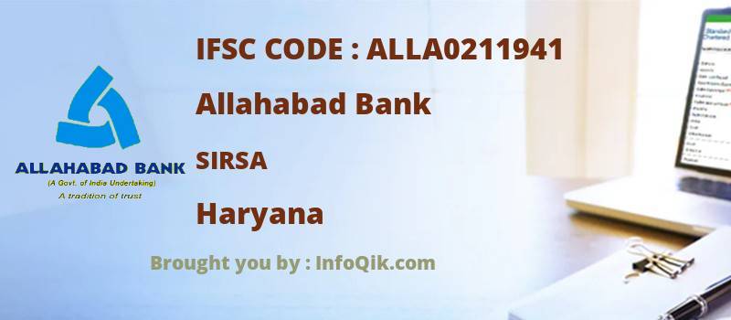 Allahabad Bank Sirsa, Haryana - IFSC Code