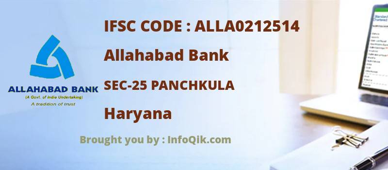 Allahabad Bank Sec-25 Panchkula, Haryana - IFSC Code