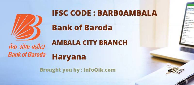 Bank of Baroda Ambala City Branch, Haryana - IFSC Code