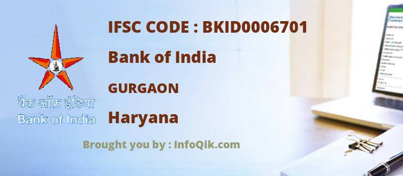 Bank of India Gurgaon, Haryana - IFSC Code