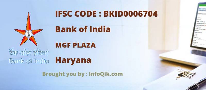 Bank of India Mgf Plaza, Haryana - IFSC Code