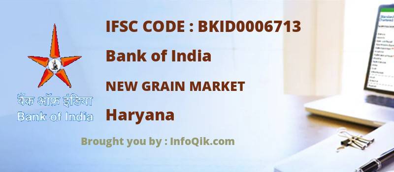 Bank of India New Grain Market, Haryana - IFSC Code