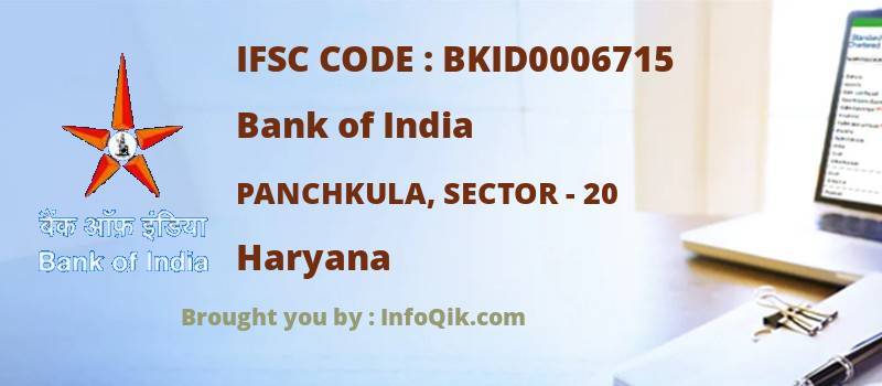 Bank of India Panchkula, Sector - 20, Haryana - IFSC Code