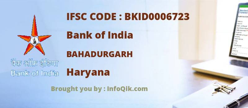 Bank of India Bahadurgarh, Haryana - IFSC Code