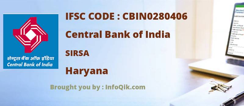 Central Bank of India Sirsa, Haryana - IFSC Code