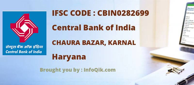 Central Bank of India Chaura Bazar, Karnal, Haryana - IFSC Code