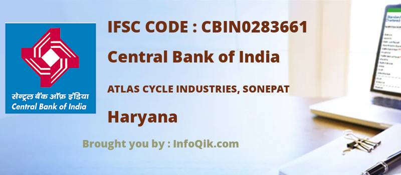 Central Bank of India Atlas Cycle Industries, Sonepat, Haryana - IFSC Code