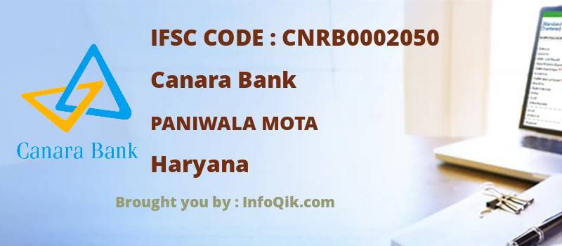 Canara Bank Paniwala Mota, Haryana - IFSC Code