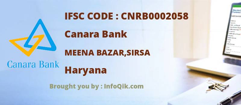 Canara Bank Meena Bazar,sirsa, Haryana - IFSC Code