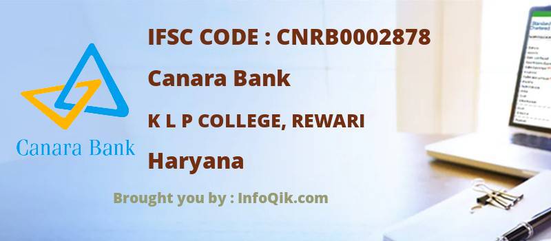 Canara Bank K L P College, Rewari, Haryana - IFSC Code