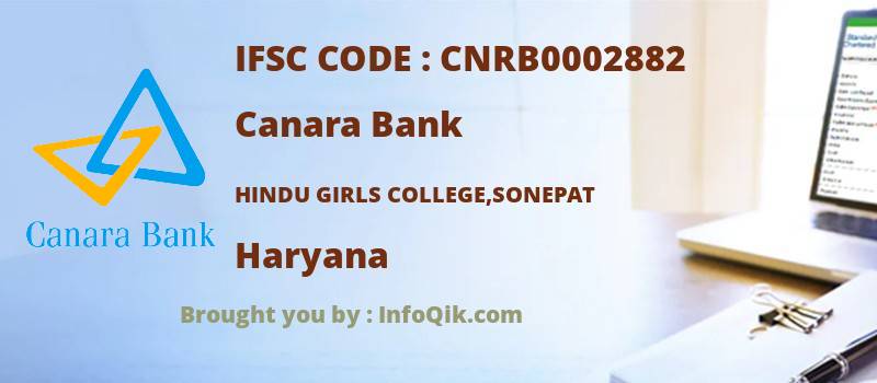 Canara Bank Hindu Girls College,sonepat, Haryana - IFSC Code