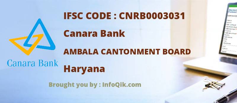 Canara Bank Ambala Cantonment Board, Haryana - IFSC Code