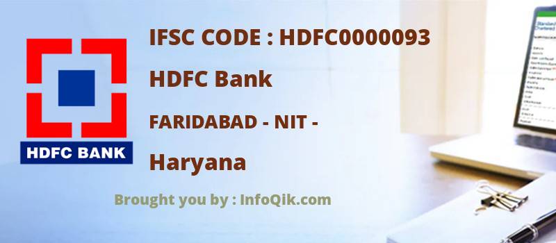 HDFC Bank Faridabad - Nit -, Haryana - IFSC Code