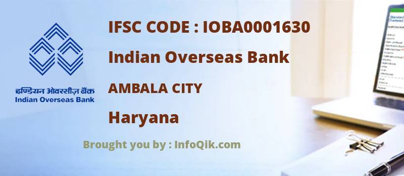 Indian Overseas Bank Ambala City, Haryana - IFSC Code