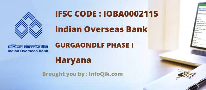 Indian Overseas Bank Gurgaondlf Phase I, Haryana - IFSC Code