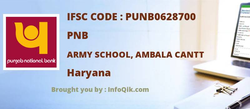 PNB Army School, Ambala Cantt, Haryana - IFSC Code