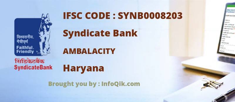 Syndicate Bank Ambalacity, Haryana - IFSC Code