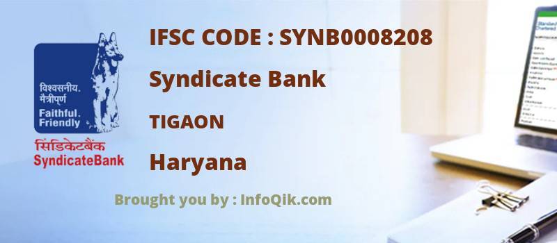 Syndicate Bank Tigaon, Haryana - IFSC Code