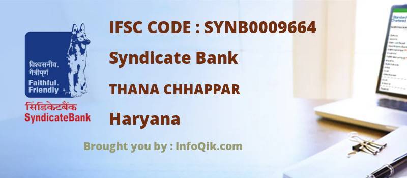 Syndicate Bank Thana Chhappar, Haryana - IFSC Code