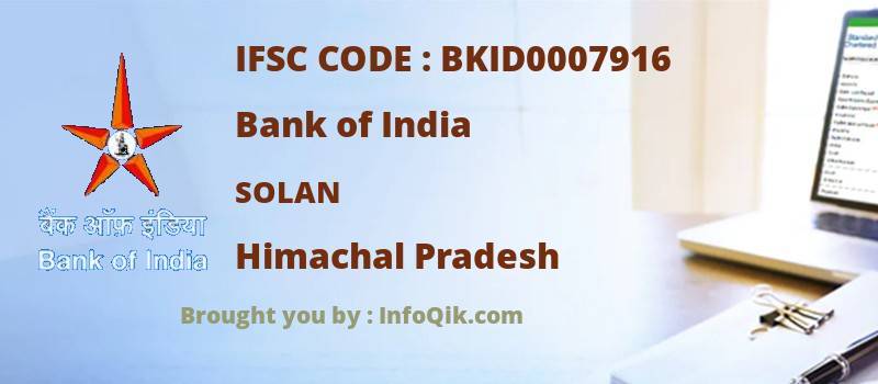 Bank of India Solan, Himachal Pradesh - IFSC Code