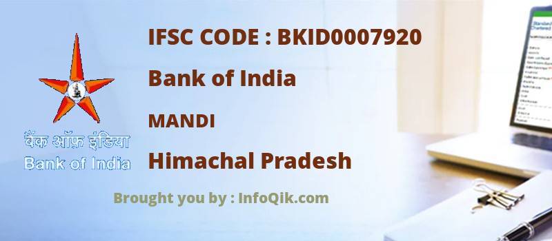 Bank of India Mandi, Himachal Pradesh - IFSC Code