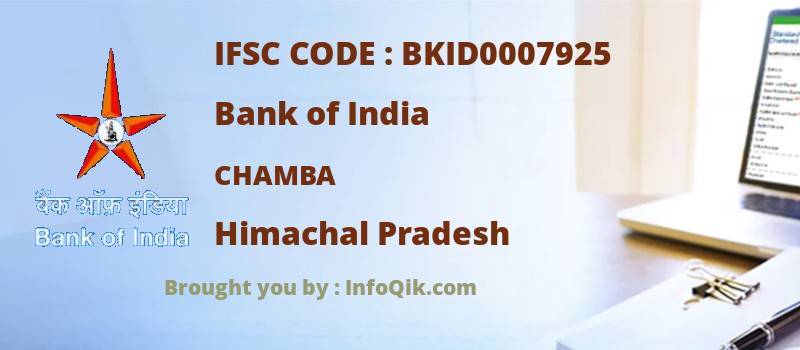 Bank of India Chamba, Himachal Pradesh - IFSC Code