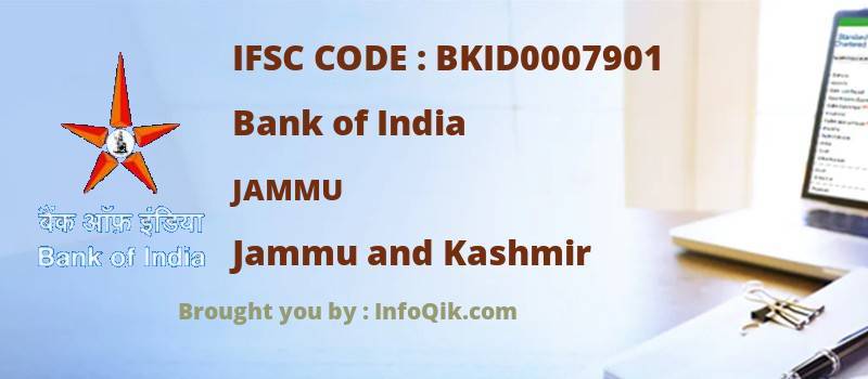 Bank of India Jammu, Jammu and Kashmir - IFSC Code