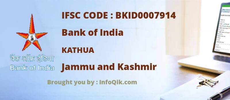 Bank of India Kathua, Jammu and Kashmir - IFSC Code