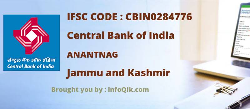 Central Bank of India Anantnag, Jammu and Kashmir - IFSC Code