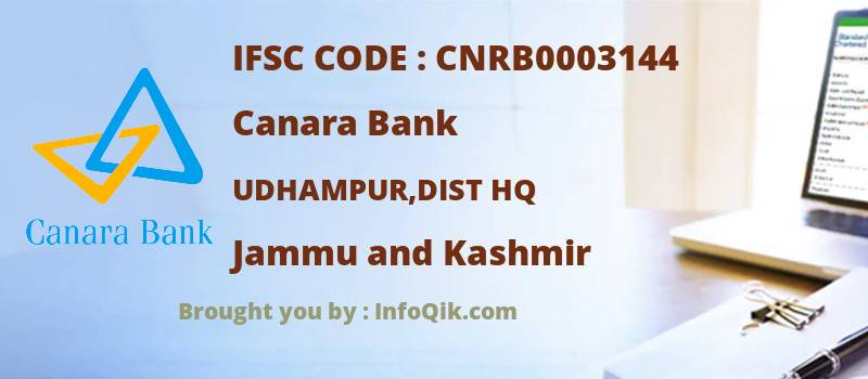 Canara Bank Udhampur,dist Hq, Jammu and Kashmir - IFSC Code