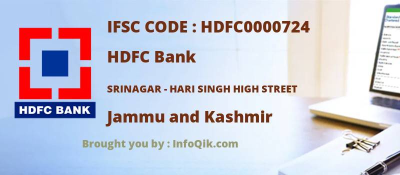 HDFC Bank Srinagar - Hari Singh High Street, Jammu and Kashmir - IFSC Code