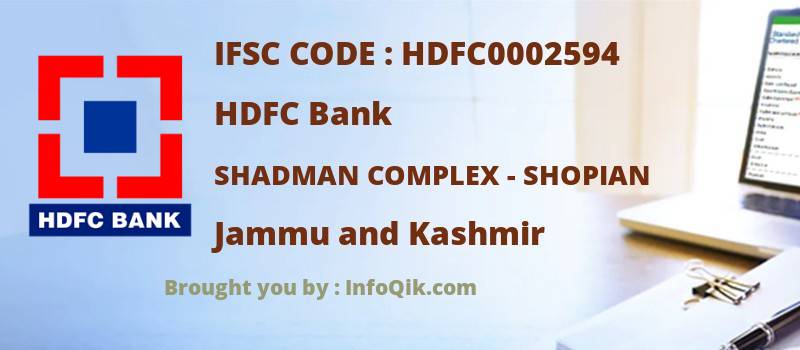 HDFC Bank Shadman Complex - Shopian, Jammu and Kashmir - IFSC Code