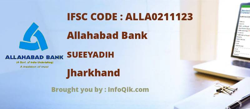 Allahabad Bank Sueeyadih, Jharkhand - IFSC Code